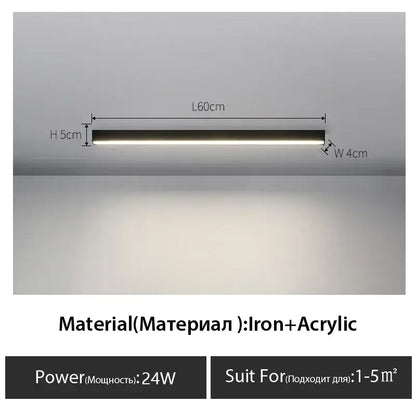 Minimalist black linear led ceiling light – living room 2 pack