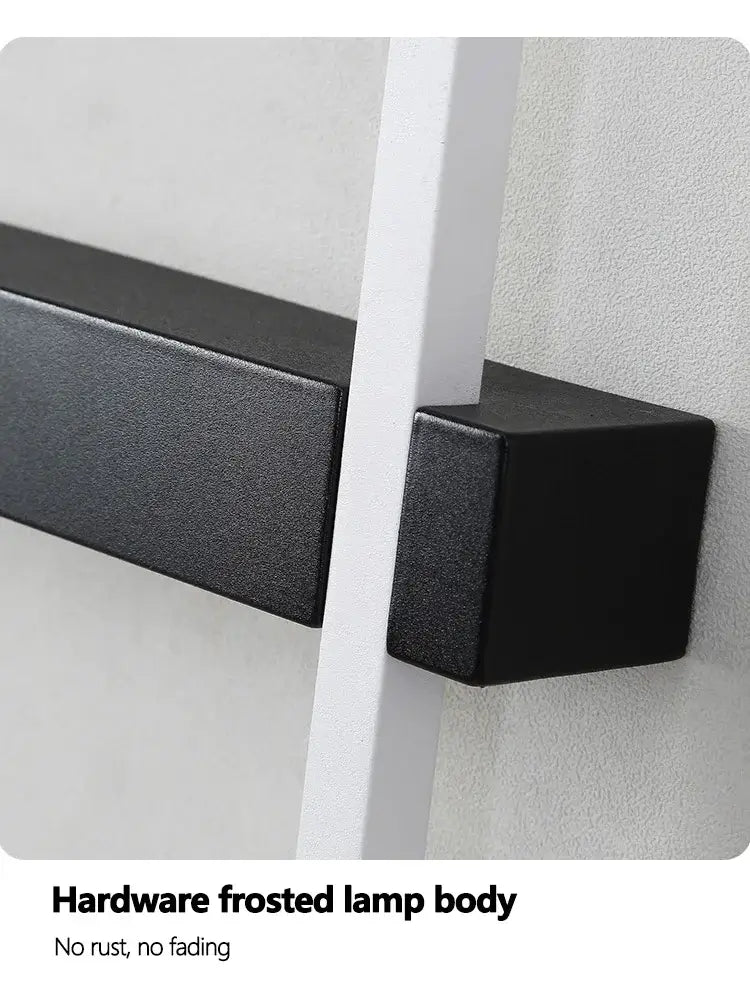 Modern minimalist black long strip wall lamp for bedroom integrated led