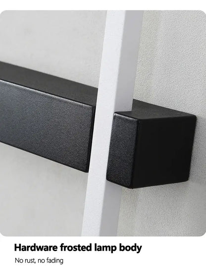 Modern minimalist black long strip wall lamp for bedroom integrated led