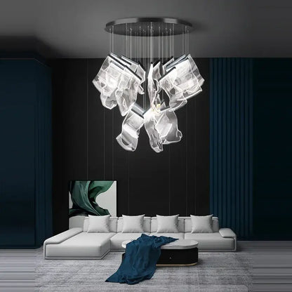 Modern black love chandelier mesh pendant light for dining room
