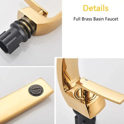 Modern matte black luxury brass basin faucet bathroom mixer tap