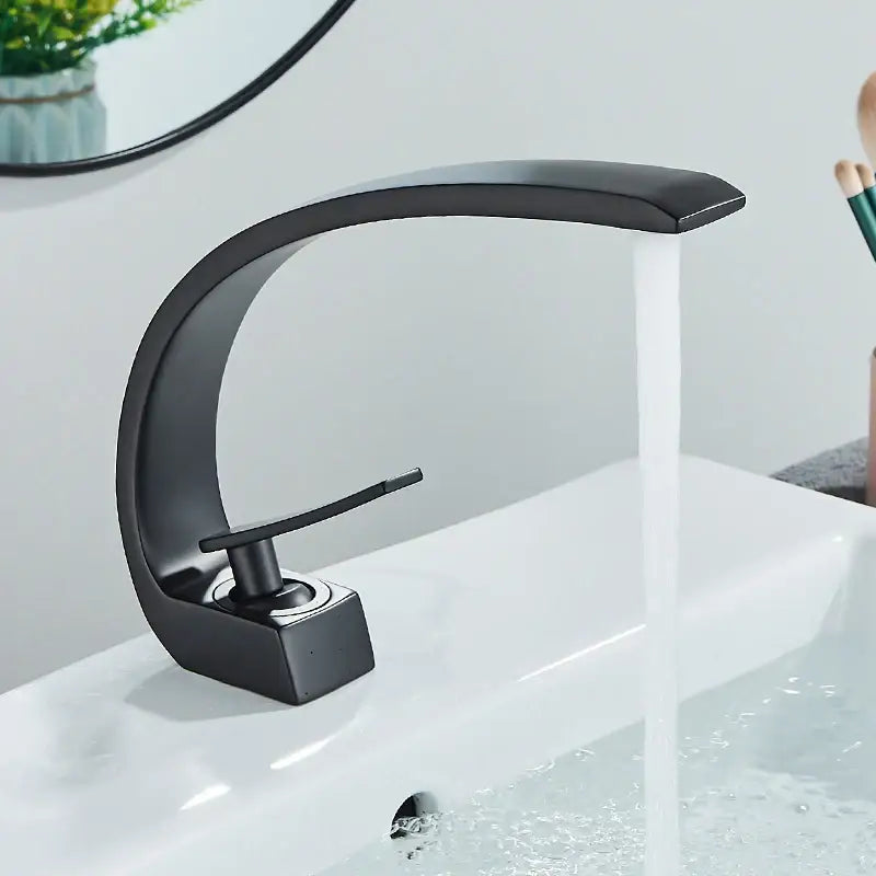 Modern matte black luxury brass basin faucet bathroom mixer tap