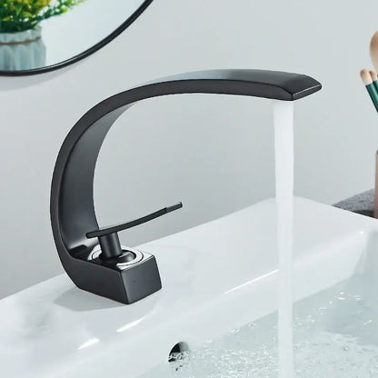 Modern matte black luxury brass basin faucet bathroom mixer tap