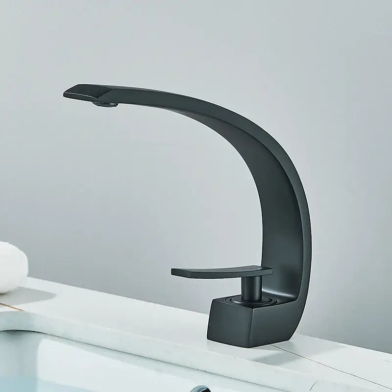 Modern matte black luxury brass basin faucet bathroom mixer tap