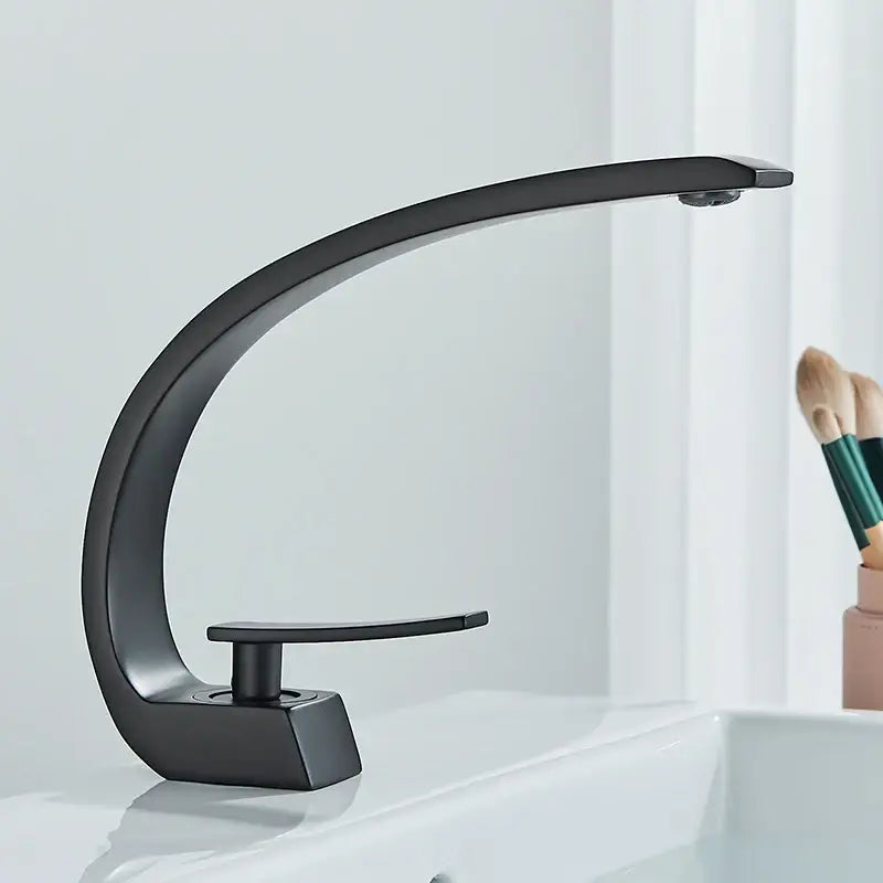 Modern matte black luxury brass basin faucet bathroom mixer tap