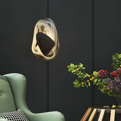 black luxury led wall light bedroom glass sconce