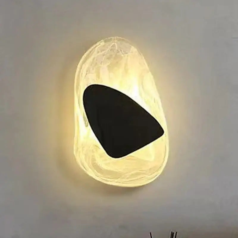 black luxury led wall light bedroom glass sconce