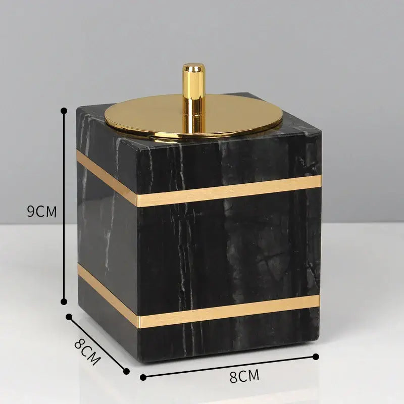 Black and gold marble bathroom accessories set bathroom organizer