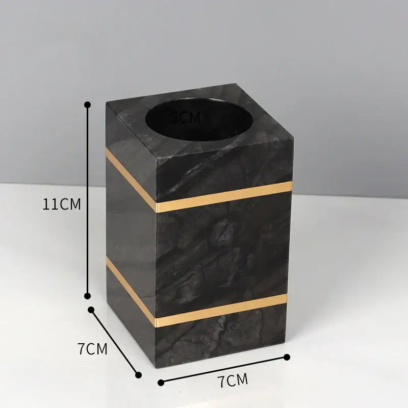 Black and gold marble bathroom accessories set bathroom organizer