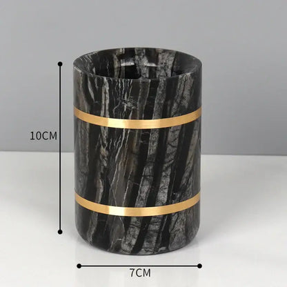 Black and gold marble bathroom accessories set bathroom organizer