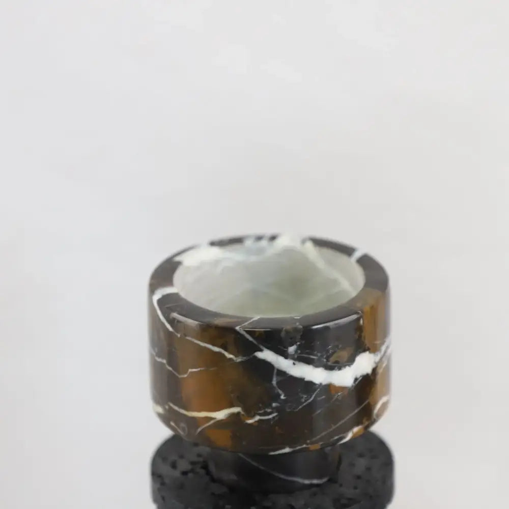Modern black terrazzo & brown marble candle holder dining room decor