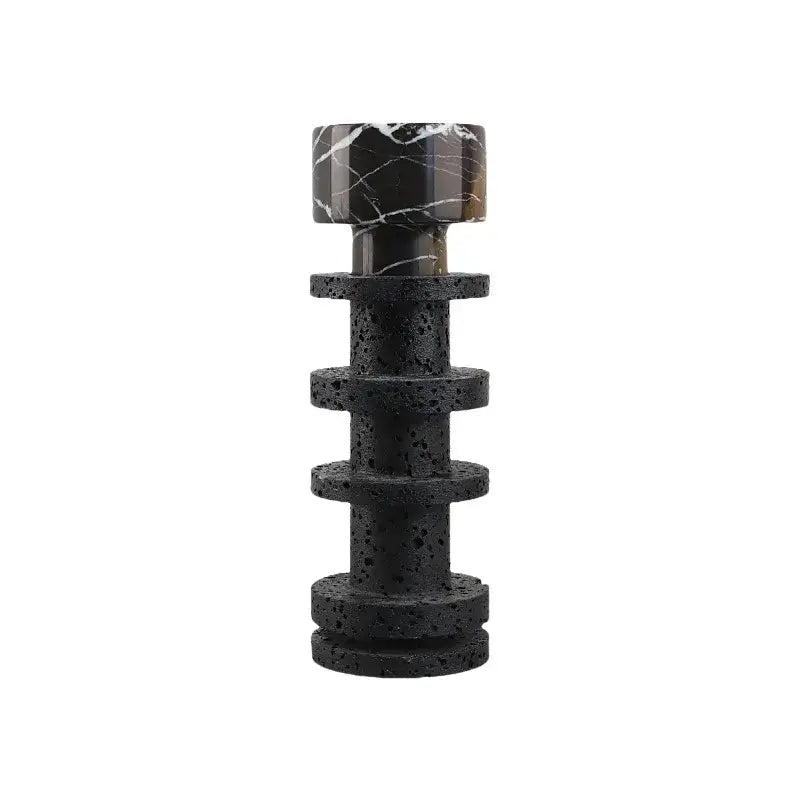 Modern black terrazzo & brown marble candle holder dining room decor