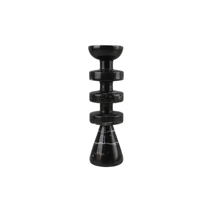Modern black marble & yellow stone candle holder dining room decor