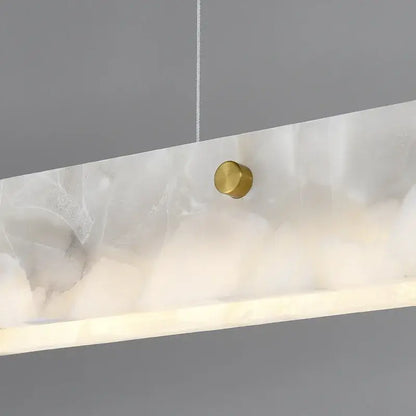 Modern black marble pendant chandelier – dining room rectangular light