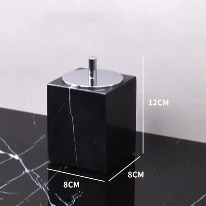Black marquina marble bathroom set with gold handles