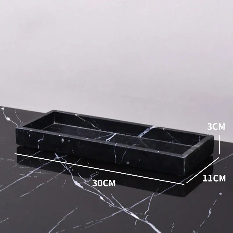 Black marquina marble bathroom set with gold handles