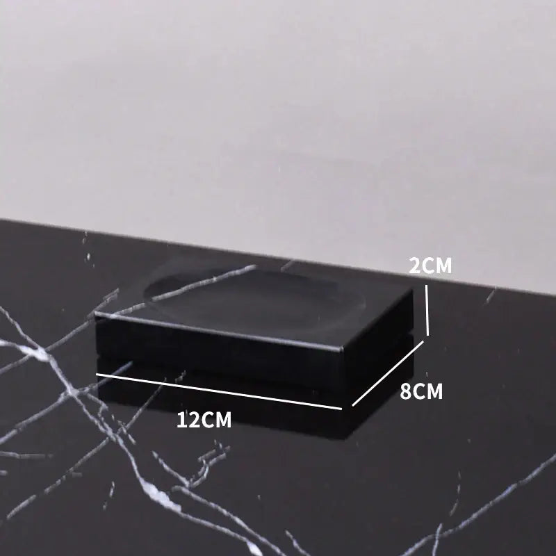 Black marquina marble bathroom set with gold handles