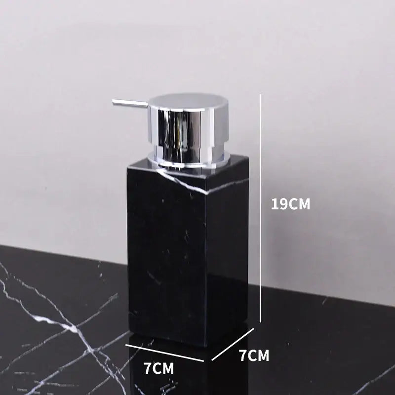 Black marquina marble bathroom set with gold handles