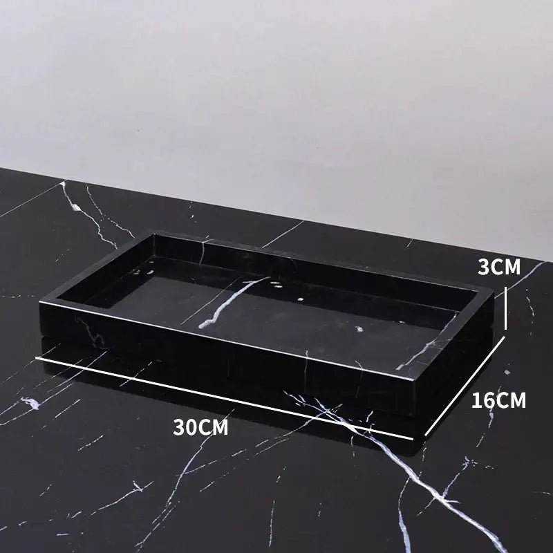 Black marquina marble bathroom set with gold handles