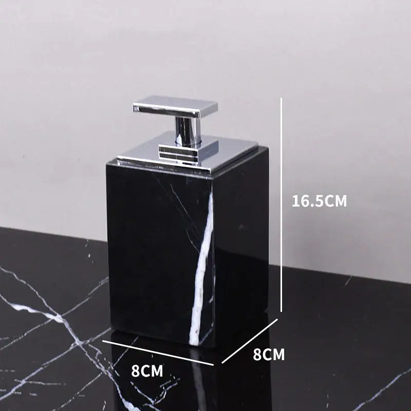 Black marquina marble bathroom set with gold handles