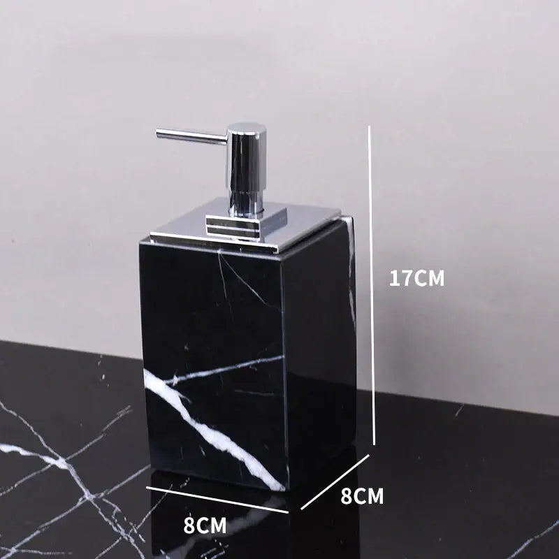 Black marquina marble bathroom set with gold handles