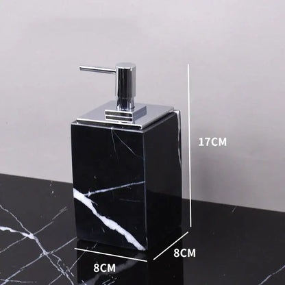 Black marquina marble bathroom set with gold handles