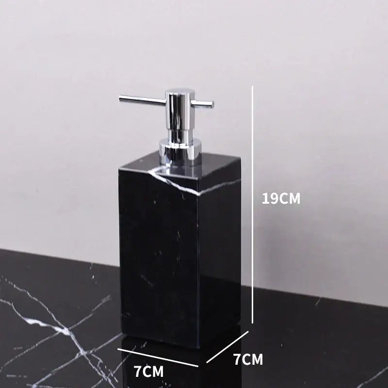 Black marquina marble bathroom set with gold handles