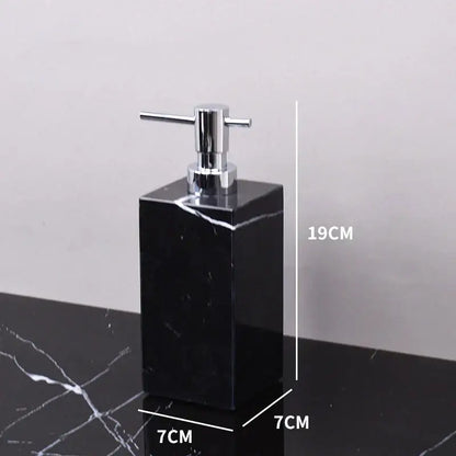 Black marquina marble bathroom set with gold handles