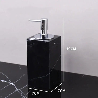 Black marquina marble bathroom set with gold handles