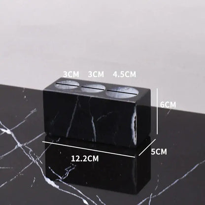 Black marquina marble bathroom set with gold handles