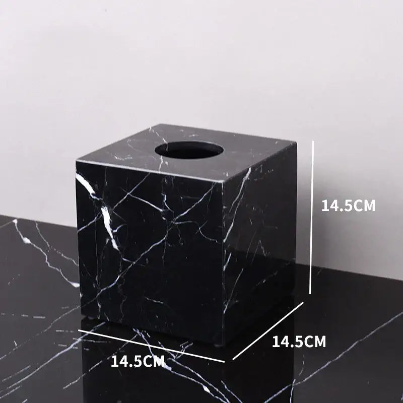 Black marquina marble bathroom set with gold handles