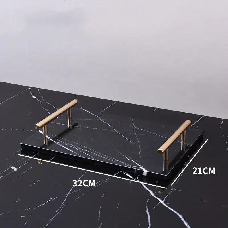 Black marquina marble bathroom set with gold handles