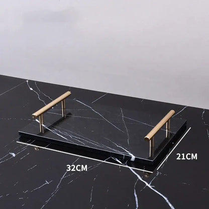 Black marquina marble bathroom set with gold handles