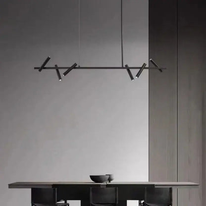 Decorbites black metal chandelier minimalist dining room led light