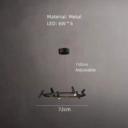 Decorbites black metal chandelier minimalist dining room led light