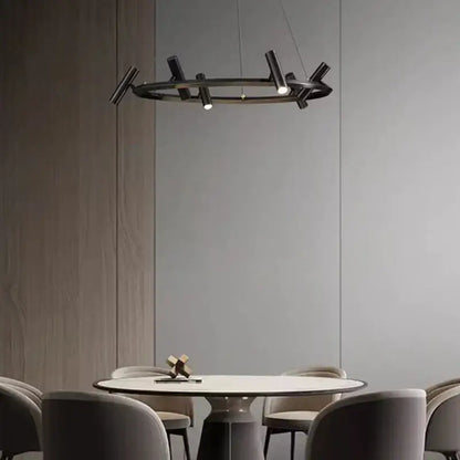 Decorbites black metal chandelier minimalist dining room led light