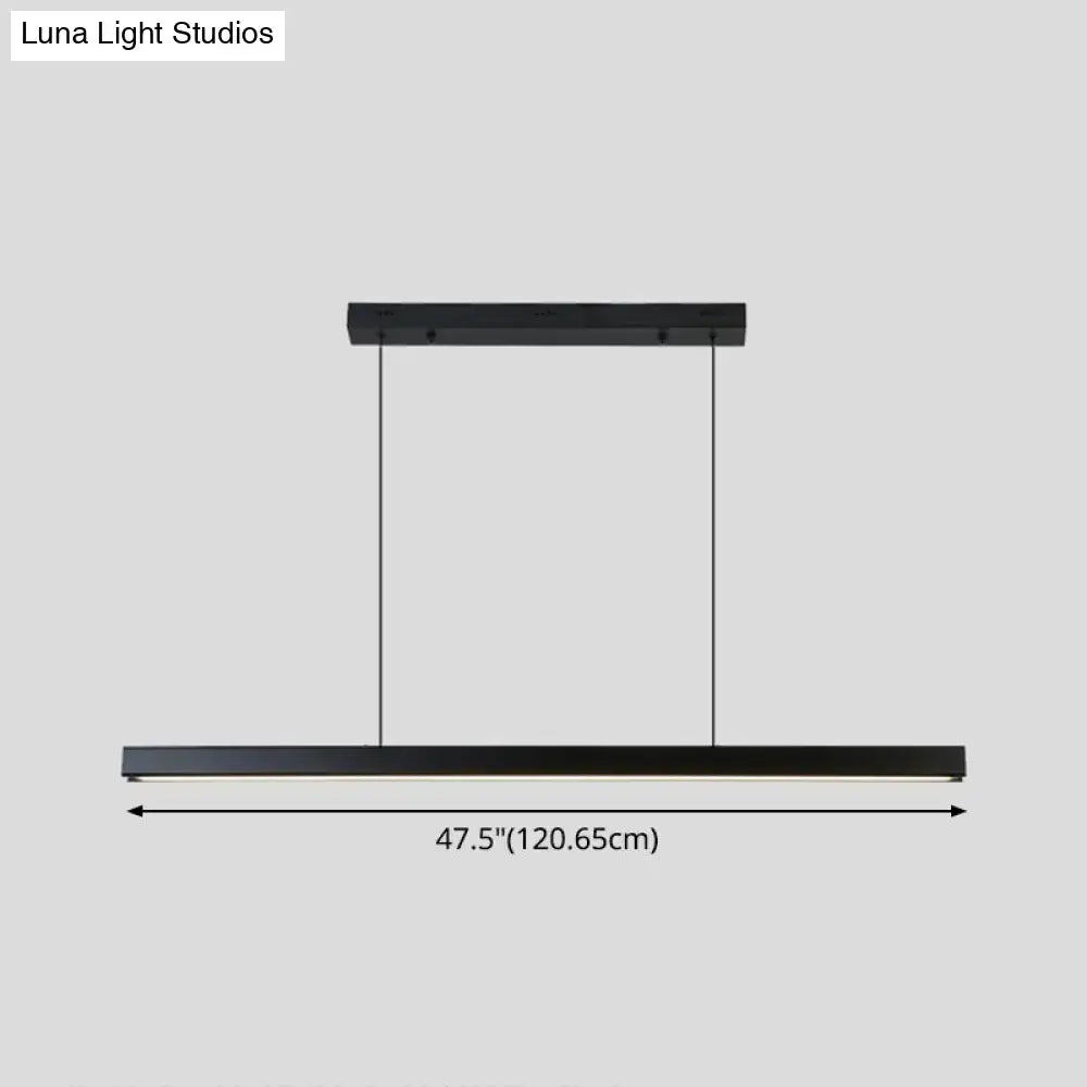 Modern black linear led pendant – kitchen island light