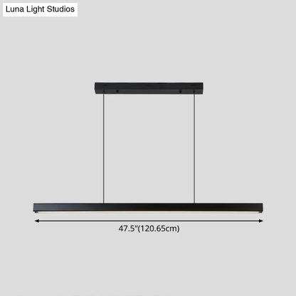 Modern black linear led pendant – kitchen island light
