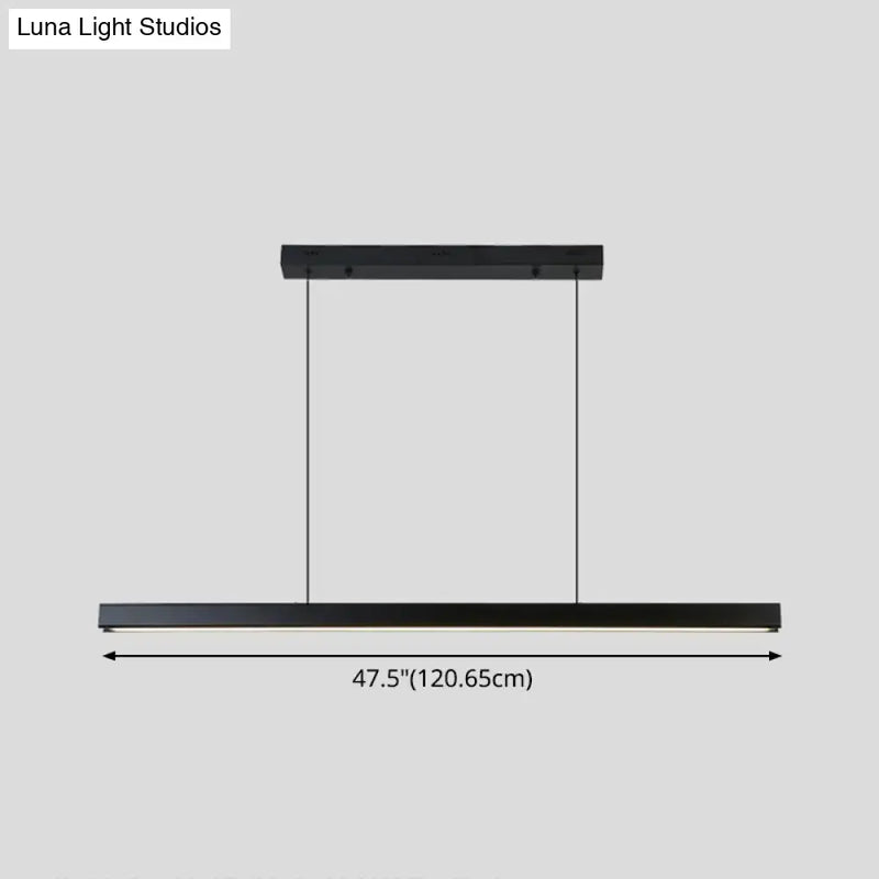 Modern black linear led pendant – kitchen island light