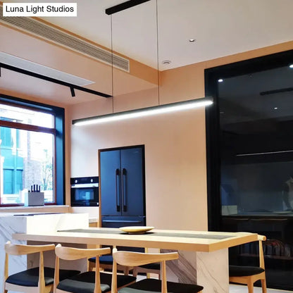 Modern black linear led pendant – kitchen island light