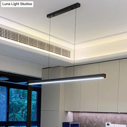 Modern black linear led pendant – kitchen island light