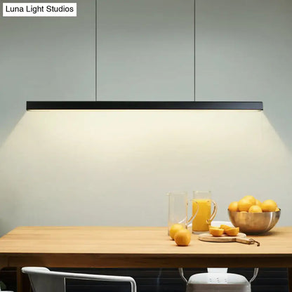 Modern black linear led pendant – kitchen island light