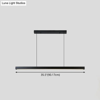 Modern black linear led pendant – kitchen island light