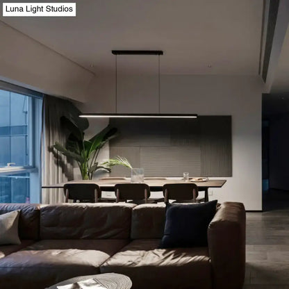 Modern black linear led pendant – kitchen island light
