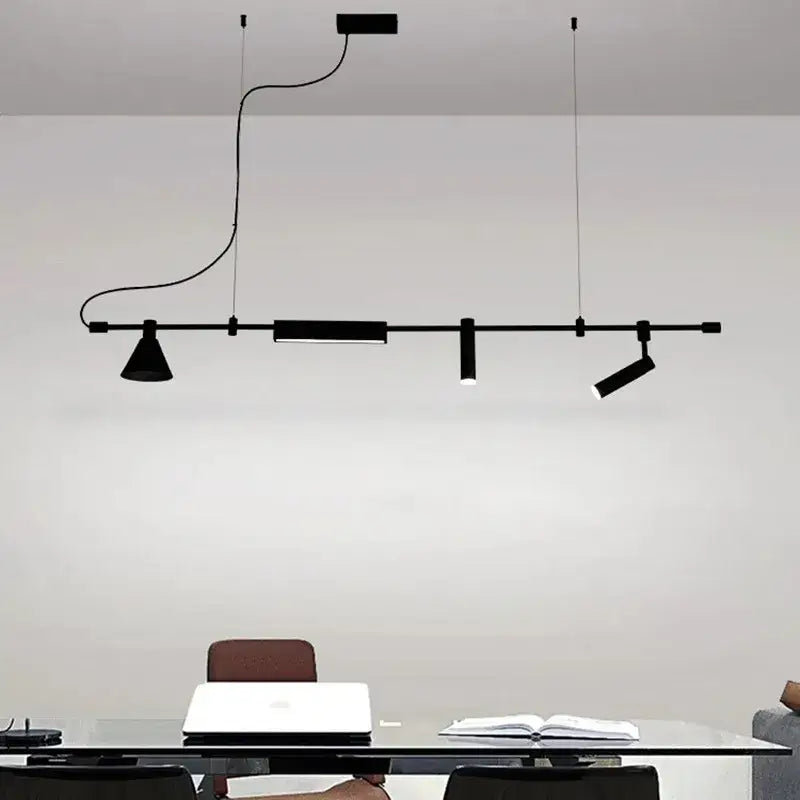 black nordic designer chandelier dining room spotlight light