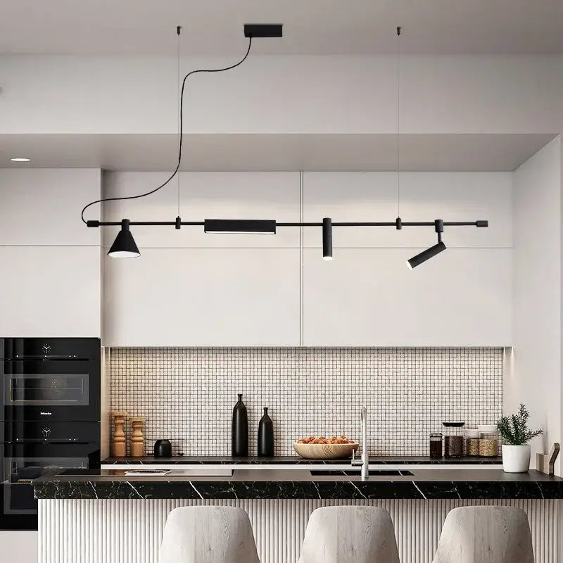 black nordic designer chandelier dining room spotlight light