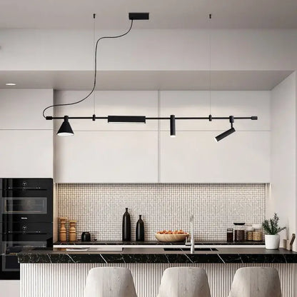 black nordic designer chandelier dining room spotlight light