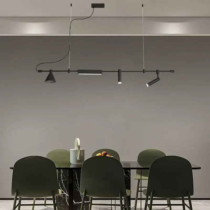 black nordic designer chandelier dining room spotlight light