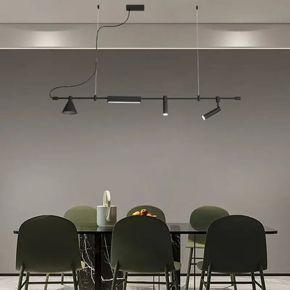 black nordic designer chandelier dining room spotlight light