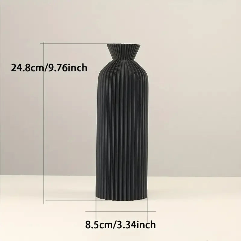 DecorBites™ Black Plastic Vase - Stylish Boho Decor Centerpiece